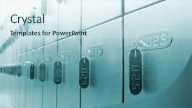  Presentation with banking bank vault door - Cool new presentation with rows of private bank lockers backdrop and a sky blue colored foreground