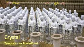  Presentation with japanese - PPT layouts consisting of rows of similar japanese jizo background and a violet colored foreground