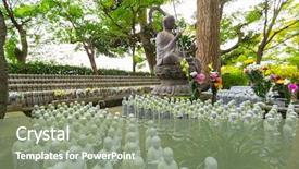  Presentation with frozen edamame soybeans japanese soybeans - Beautiful theme featuring rows of similar japanese jizo backdrop and a seafoam green colored foreground