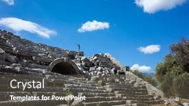  Presentation with greek architecture - Beautiful slide deck featuring rows-of-stone-seats backdrop and a dark gray colored foreground