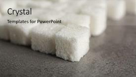  Presentation with sugar cubes - Beautiful presentation design featuring rows of sugar cubes on gray background backdrop and a light gray colored foreground