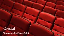  Presentation with performing arts - Beautiful presentation theme featuring rows of theatre seats backdrop and a wine colored foreground