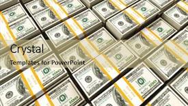  Presentation with stack - Presentation design consisting of rows of us dollars background and a coral colored foreground