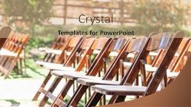  Presentation with wedding venue - Presentation theme with rows-of-wooden-event-chairs background and a coral colored foreground