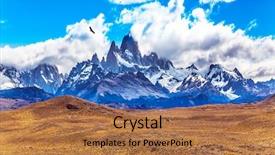  Presentation with earth surface uninhabited desert mountain - Theme enhanced with roy and the patagonian prairie background and a coral colored foreground