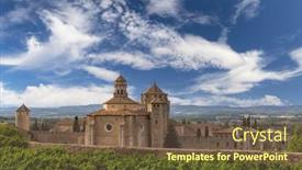  Presentation with catholic history santa maria - Slide set consisting of royal-abbey-of-santa-maria background and a tawny brown colored foreground