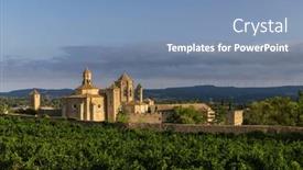  Presentation with royal - PPT theme with royal-abbey-of-santa-maria background and a seafoam green colored foreground