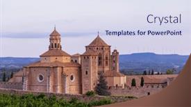  Presentation with royal - PPT theme with royal-abbey-of-santa-maria background and a  colored foreground