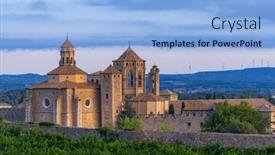  Presentation with royal - Presentation theme with royal-abbey-of-santa-maria and a light blue colored foreground