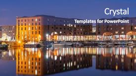  Presentation with dock - Presentation design consisting of royal albert dock liverpool background and a ocean colored foreground