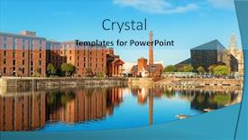  Presentation with historical buildings - Colorful presentation theme enhanced with royal-albert-dock-with-historical backdrop and a light blue colored foreground