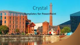  Presentation with historical buildings - Presentation featuring royal-albert-dock-with-historical background and a cyan colored foreground