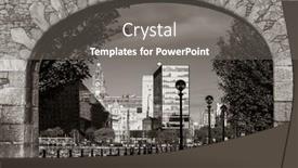  Presentation with historical buildings - Amazing slide deck having royal-albert-dock-with-historical backdrop and a gray colored foreground