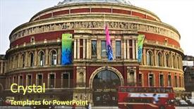  Presentation with england - Colorful PPT layouts enhanced with royal albert hall building backdrop and a tawny brown colored foreground