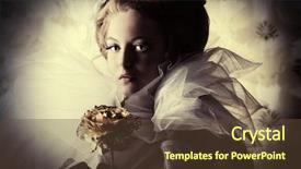  Presentation with vintage art - Slide set with royal ball - beautiful fashion model background and a tawny brown colored foreground