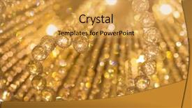  Presentation with crystal physics - PPT layouts consisting of royal ball - elegant crystal chandelier hanging background and a yellow colored foreground