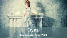  Presentation with hair dress - Cool new slides with royal ball - elegant young woman backdrop and a ocean colored foreground