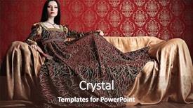  Presentation with medieval - Cool new PPT theme with royal ball - portrait of a beautiful woman backdrop and a tawny brown colored foreground