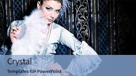  Presentation with medieval - PPT layouts having royal ball - portrait of the elegant woman background and a light blue colored foreground