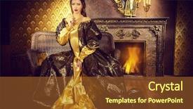  Presentation with old style - Slide deck enhanced with royal ball - renaissance style - beautiful young background and a tawny brown colored foreground