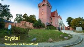  Presentation with royal - Slide deck consisting of royal castle in old town background and a tawny brown colored foreground