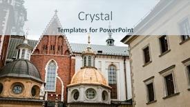  Presentation with royal - Slide deck having royal-castle-in-warsaw-poland background and a sky blue colored foreground