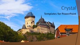  Presentation with royal - PPT theme enhanced with royal castle karlstejn in czech republic background and a light blue colored foreground