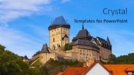  Presentation with royal - Amazing presentation theme having royal castle karlstejn in czech republic backdrop and a light blue colored foreground