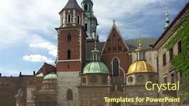  Presentation with royal - PPT theme with royal-castle-wawel-in-krakow background and a tawny brown colored foreground