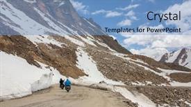  Presentation with bikers - Theme featuring royal enfield - bikers group at khardung la background and a light blue colored foreground