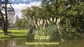  Presentation with australia melbourne - Beautiful PPT theme featuring royal exhibition building in melbourne backdrop and a tawny brown colored foreground