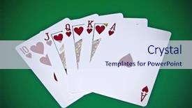  Presentation with flash - Beautiful slides featuring royal flash - cards on green backdrop and a sky blue colored foreground