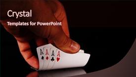  Presentation with royal - PPT theme with royal flush - four aces triumph background and a wine colored foreground