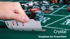  Presentation with poker chips - Slides having royal flush - place a poker player chips background and a ocean colored foreground