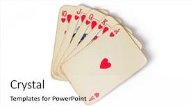  Presentation with poker - Slides consisting of royal flush - vintage poker cards background and a white colored foreground