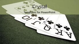  Presentation with playing cards - Slides enhanced with royal flush of playing cards background and a mint green colored foreground