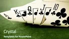  Presentation with royal - Amazing PPT layouts having royal flush backdrop and a tawny brown colored foreground