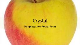  Presentation with gala - Presentation design having royal gala apple isolated on white background background and a gold colored foreground