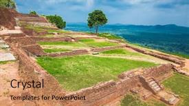  Presentation with sigiriya - PPT theme enhanced with royal garden complex background and a coral colored foreground