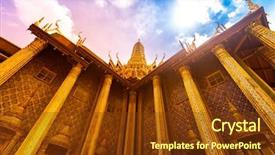  Presentation with landscape architecture - Slides consisting of royal grand king palace background and a tawny brown colored foreground