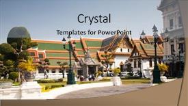  Presentation with royal - Colorful PPT theme enhanced with royal grand palace in bangkok backdrop and a light blue colored foreground