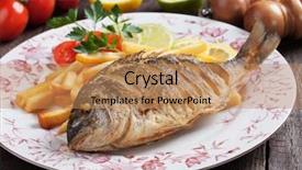  Presentation with fish - Audience pleasing presentation theme consisting of royal marines - fried bream fish with french backdrop and a  colored foreground