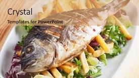  Presentation with fish grill there are fish - Presentation theme enhanced with royal marines - grilled bream fish with french background and a  colored foreground