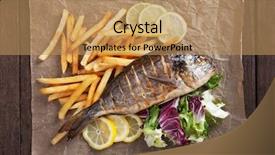  Presentation with fish grill there are fish - Colorful presentation enhanced with royal marines - grilled gilt-head bream fish backdrop and a  colored foreground