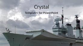  Presentation with navy - Beautiful presentation design featuring royal navy - battleship against a high contrast backdrop and a light gray colored foreground