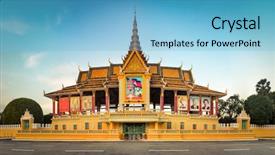  Presentation with phnom penh - Amazing PPT layouts having royal palace complex in phnom backdrop and a light blue colored foreground