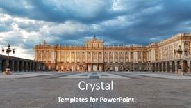  Presentation with royal - Slides enhanced with royal palace historical building closeup view in madrid spain background and a gray colored foreground