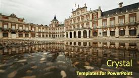  Presentation with historical building - Presentation featuring royal-palace-of-aranjuez-historical background and a tawny brown colored foreground
