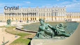  Presentation with versailles - Audience pleasing PPT layouts consisting of royal palace of versailles near backdrop and a light blue colored foreground
