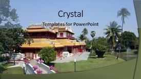  Presentation with ayutthaya - Presentation theme featuring royal residence phra thinang background and a light blue colored foreground